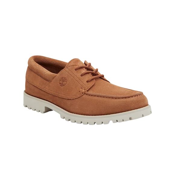 Timberland Authentics Men Light Lace-Up Lug Bottom Boat Shoes - Rust Suede Sz: 8 - Picture 2 of 6